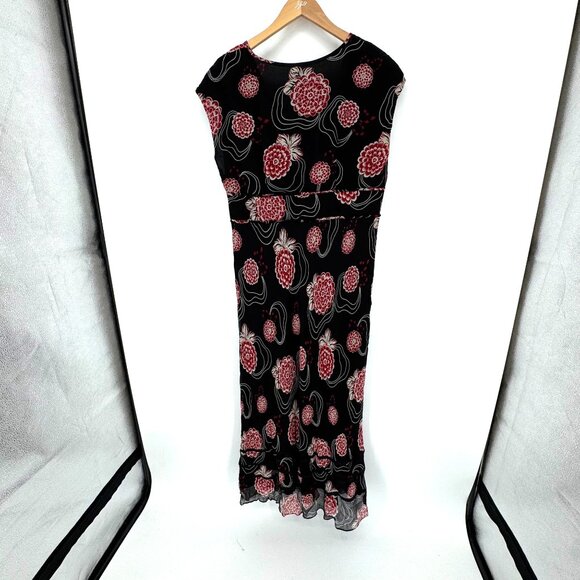 INC Floral Maxi Dress Womens Size 14 Babydoll Y2K Sleeveless Silk Empire Waist - Picture 7 of 8